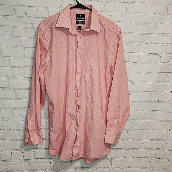 Men's Stafford longsleeve button down shirt, size Medium - Picture 1 of 3